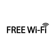Free WiFi icon isolated on white background. Wireless internet connection concept. Network logo. Vector flat design.