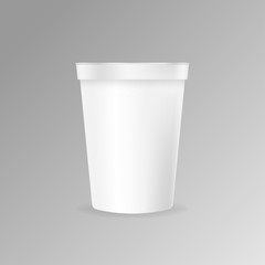 Plastic coffee cup mockup Vector