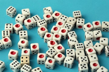 game dice on white ground 