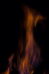 gleam flame on  black background