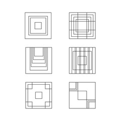 Geometric rectangle or square outline logo mark