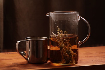 A cup of warm herb tea