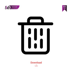 Outline trash icon isolated on white background. Best modern. Graphic design, mobile application, beauty icons 2019 year, user interface. Editable stroke. EPS10 format vector illustration