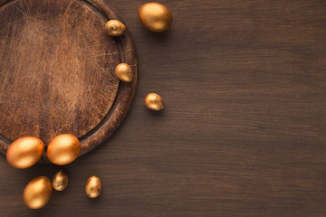 Background with golden easter eggs