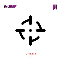 Outline target icon isolated on white background. Best modern. Graphic design, mobile application, beauty icons 2019 year, user interface. Editable stroke. EPS10 format vector illustration