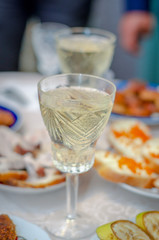 glasses of champagne on table
