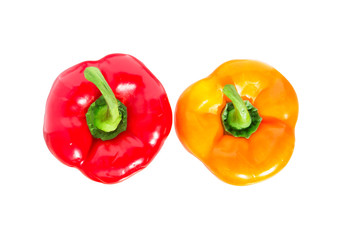 Fresh vegetables. Sweet Red, Yellow Peppers isolated.