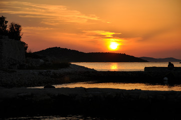 Kroatien-Sonnenuntergang