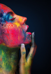 Sensual woman portrait with bright art make-up