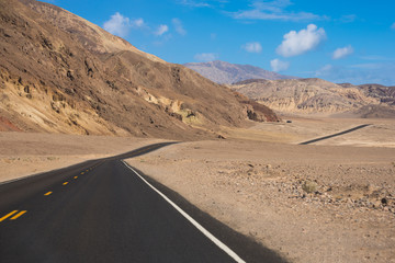 Scenic road in the desert of Death valley national park, USA