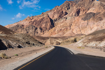 Scenic road in the desert of Death valley national park, USA