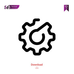 Outline settings icon isolated on white background. Best modern. Graphic design, mobile application, beauty icons 2019 year, user interface. Editable stroke. EPS10 format vector illustration