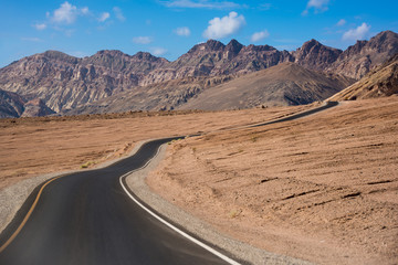Scenic road in the desert of Death valley national park, USA