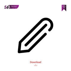 Outline pencil icon isolated on white background. Best modern. Graphic design, mobile application, beauty icons 2019 year, user interface. Editable stroke. EPS10 format vector illustration