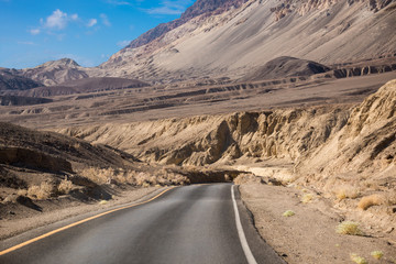 Scenic road in the desert of Death valley national park, USA