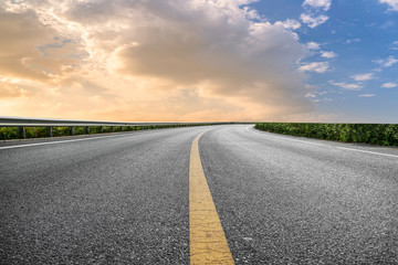 Road surface and sky cloud landscape..