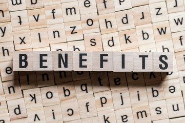 Benefits word concept