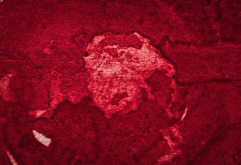 Rich burgundy watercolor frame with torn strokes and stripes. Abstract background for design, layouts and patterns.