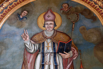 Saint Wolfgang, altarpiece in the chapel of St. Wolfgang in Vukovoj, Croatia