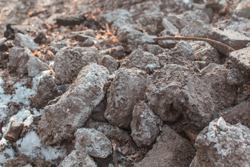 A pile of dirty stones