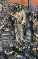 Saint Dorothea, bas relief in Chapel of Saint Dismas in Zagreb, Croatia