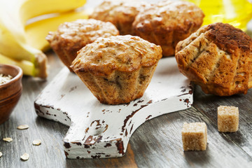 Banana muffins with oatmeal