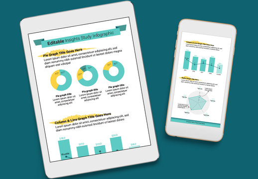 Insights Study Infographic with Blue and Yellow Accents