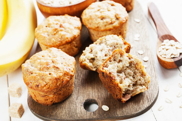 Banana muffins with oatmeal