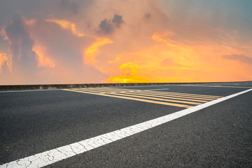 Road surface and sky cloud landscape..