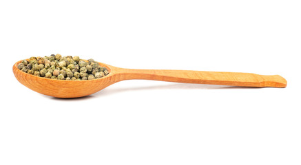 Green pepper peas in spoon