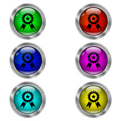 Award icon. Set of round color icons.