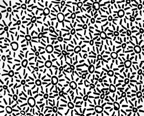 Hand drawn abstract black-and-white spots illustration background