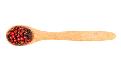 Red pepper peas in spoon