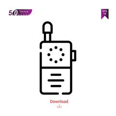 Outline walkie-talkie icon isolated on white background. Best modern. Graphic design,children-toys, mobile application, beauty icons 2019 year, user interface. Editable stroke. EPS10 format vector