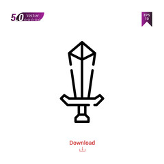 Outline sword  icon isolated on white background. Best modern. Graphic design,children-toys, mobile application, beauty icons 2019 year, user interface. Editable stroke. EPS10 format vector