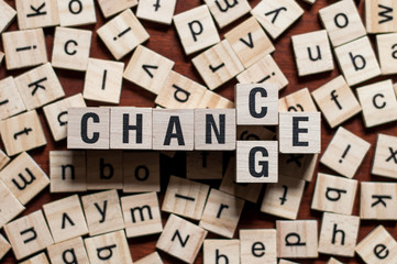 Chance Change word concept