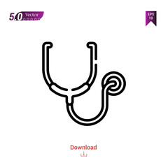 stethoscope icon isolated on white background.world cancer awareness day,Graphic design, mobile application, beauty icons 2019 year, user interface. Editable stroke. EPS10 format vector