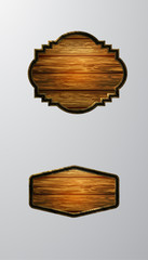 Vector realistic illustration of wooden signboard