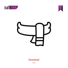 Outline scarf icon isolated on white background. Best modern.autumn,Graphic design, mobile application, beauty icons 2019 year, user interface. Editable stroke. EPS10 format vector