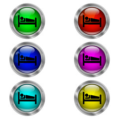 Hotel icon. Set of round color icons.
