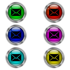 Mail icon. Set of round color icons.