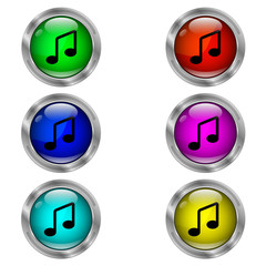 Melody icon. Set of round color icons.