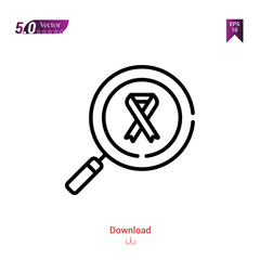 research icon isolated on white background.world cancer awareness day,Graphic design, mobile application, beauty icons 2019 year, user interface. Editable stroke. EPS10 format vector