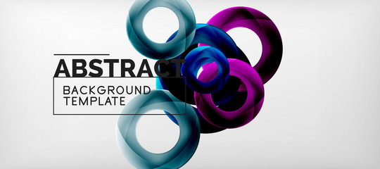Colorful vector rings geometric abstract background, modern geometric pattern design. Business or technology presentation design template, brochure or flyer pattern, or geometric web banner
