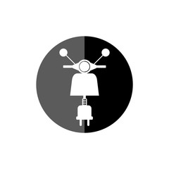 Electric scooter symbol, Scooter icon, electric transport icon on white