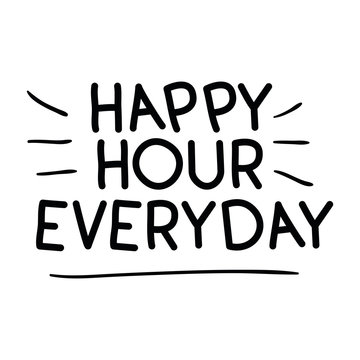 happy hour everyday label icon