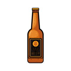 bottle of beer isolated icon