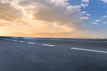 Road surface and sky cloud landscape..