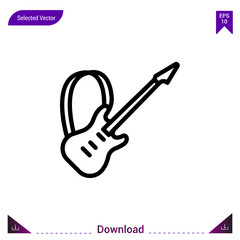 electric-guitar vector icon. Best modern, simple, isolated,lifestyle-icons.flat icon for website design or mobile applications, UI / UX design vector format