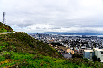 San Francisco downtown view at Twin Peaks , San Francisco, CA